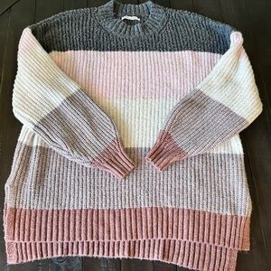 American Eagle Women’s Sweater XS Chunky Knit Stripe Oversized Color Block